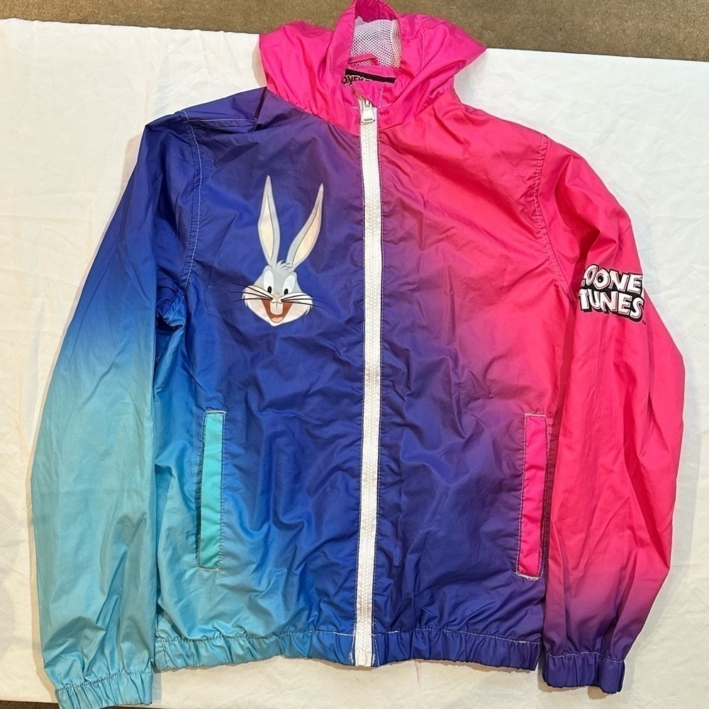 Looney Tunes Members Only Jacket Windbreaker Bugs Bunny Neon Womens S